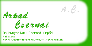 arpad csernai business card