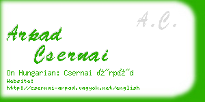 arpad csernai business card